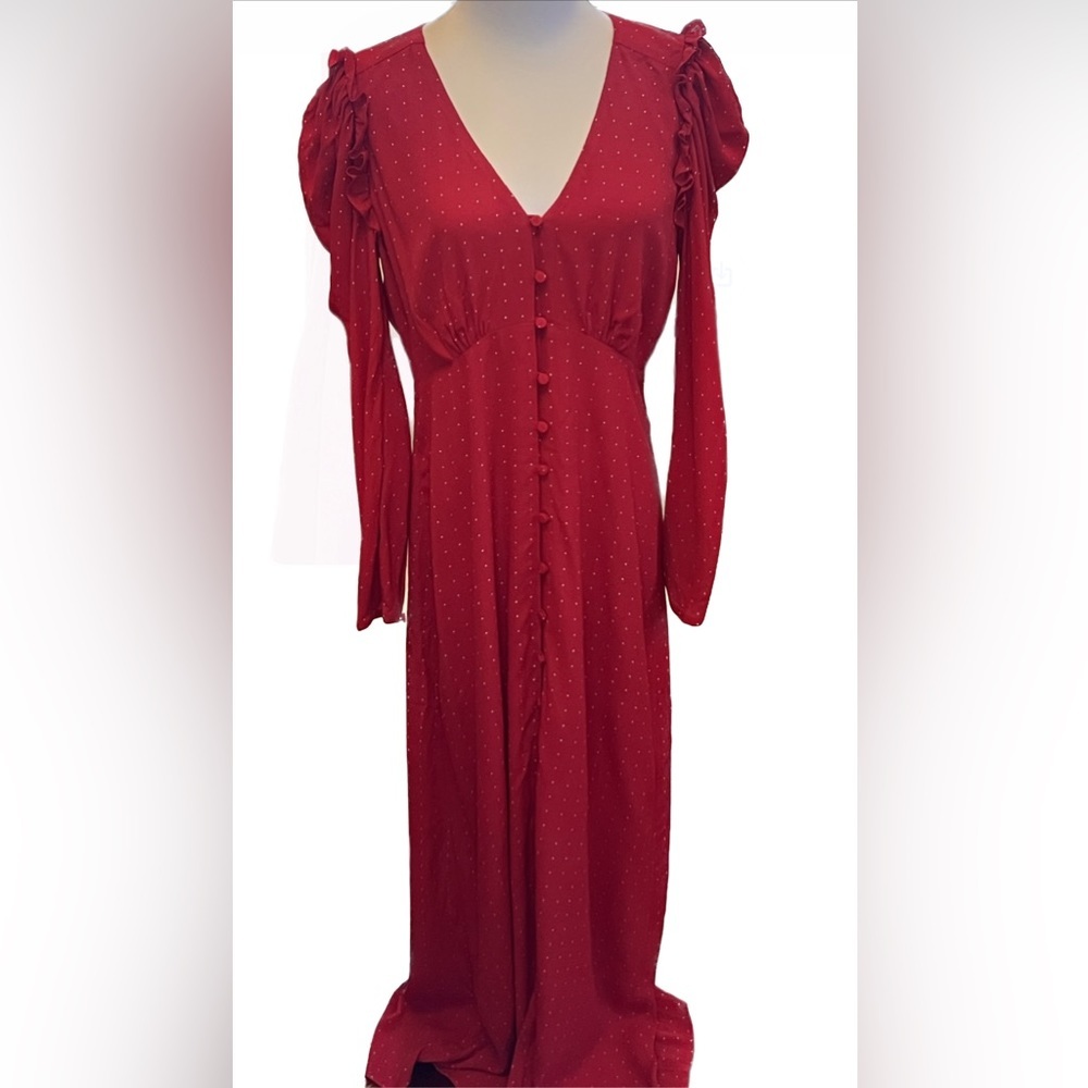 NEW J. Crew Drapey Puff Sleeve Dress in Pin Dot Size 2 - Picture 2 of 5